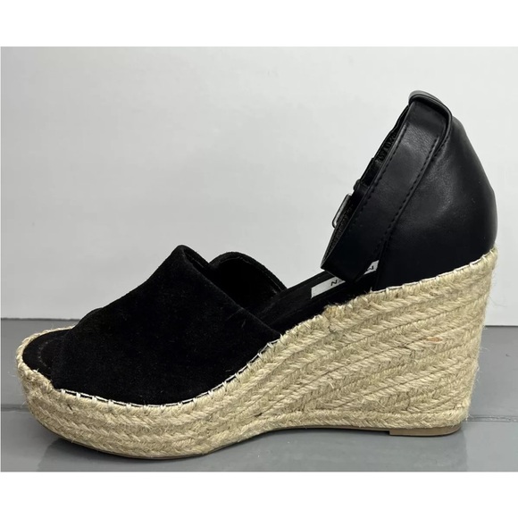 Steven Madden Jyia Platform Espradille Black Suede Wedges Displays Sz 9.5M NWOB - Picture 5 of 10